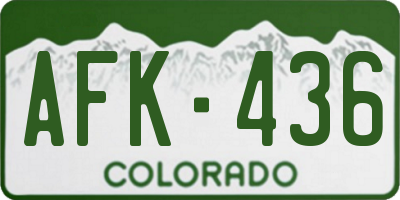 CO license plate AFK436