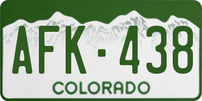 CO license plate AFK438