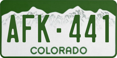 CO license plate AFK441