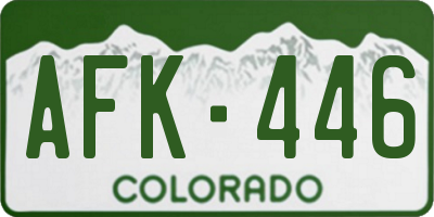 CO license plate AFK446