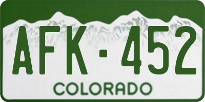 CO license plate AFK452