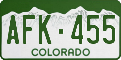 CO license plate AFK455