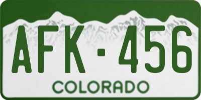 CO license plate AFK456