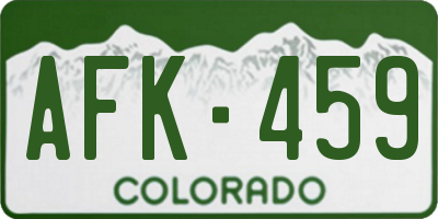CO license plate AFK459