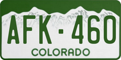 CO license plate AFK460