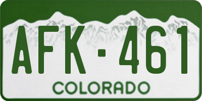 CO license plate AFK461