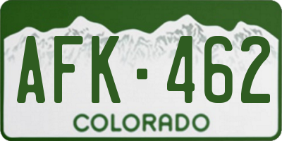 CO license plate AFK462