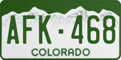 CO license plate AFK468