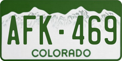 CO license plate AFK469