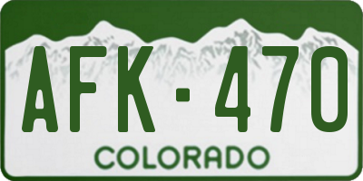 CO license plate AFK470