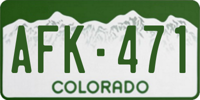 CO license plate AFK471
