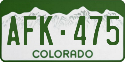 CO license plate AFK475
