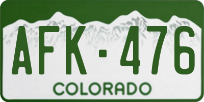 CO license plate AFK476