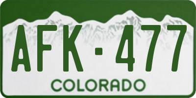 CO license plate AFK477