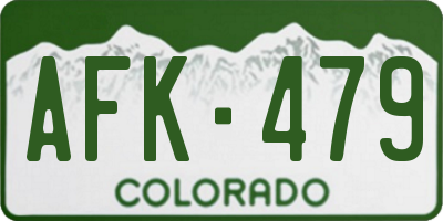 CO license plate AFK479
