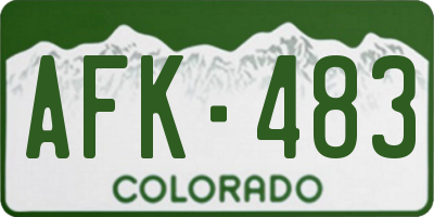 CO license plate AFK483