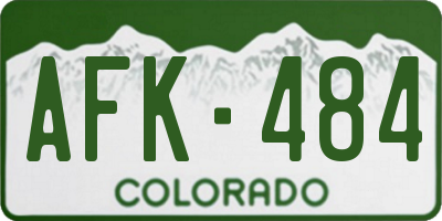 CO license plate AFK484