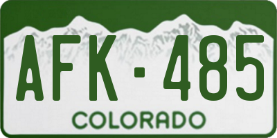 CO license plate AFK485