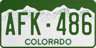 CO license plate AFK486