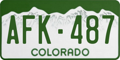 CO license plate AFK487