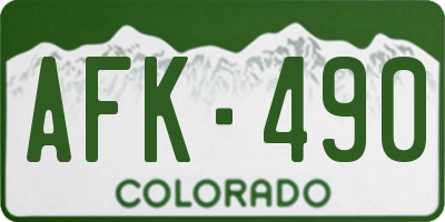 CO license plate AFK490