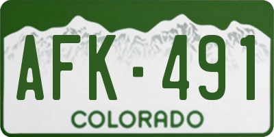 CO license plate AFK491
