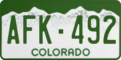 CO license plate AFK492