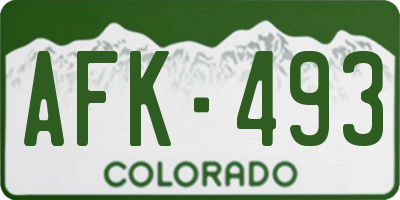 CO license plate AFK493