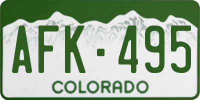 CO license plate AFK495