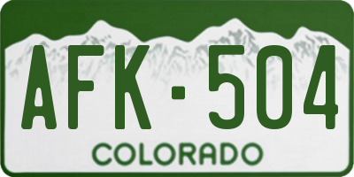 CO license plate AFK504