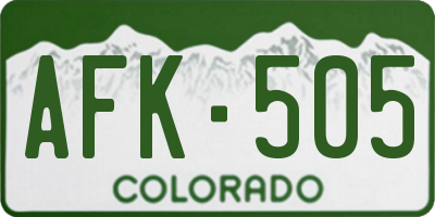 CO license plate AFK505