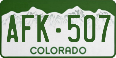 CO license plate AFK507