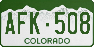 CO license plate AFK508