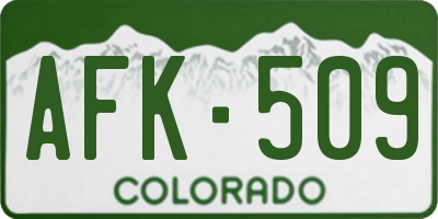CO license plate AFK509