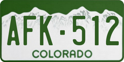CO license plate AFK512