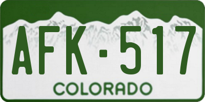 CO license plate AFK517
