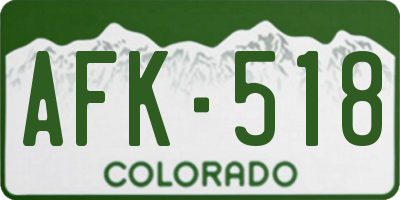 CO license plate AFK518
