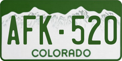 CO license plate AFK520
