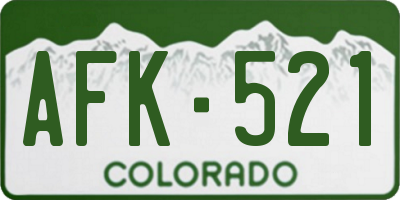 CO license plate AFK521