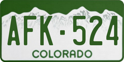 CO license plate AFK524
