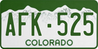 CO license plate AFK525