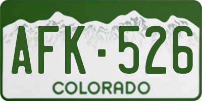 CO license plate AFK526
