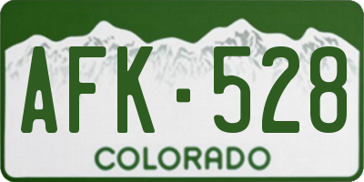CO license plate AFK528