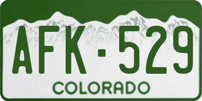 CO license plate AFK529