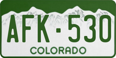 CO license plate AFK530