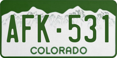CO license plate AFK531