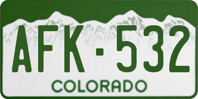 CO license plate AFK532