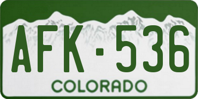 CO license plate AFK536