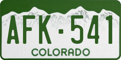 CO license plate AFK541