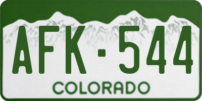 CO license plate AFK544